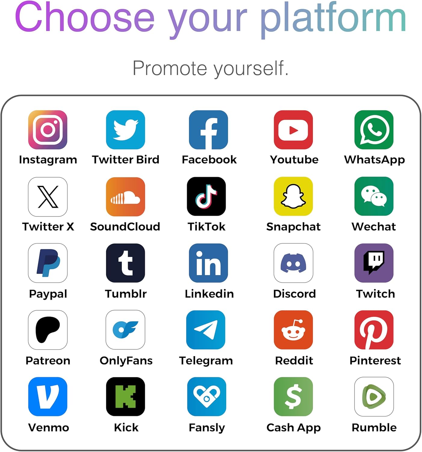 100x benutzerdefinierte Social-Media-Sticker-Paket