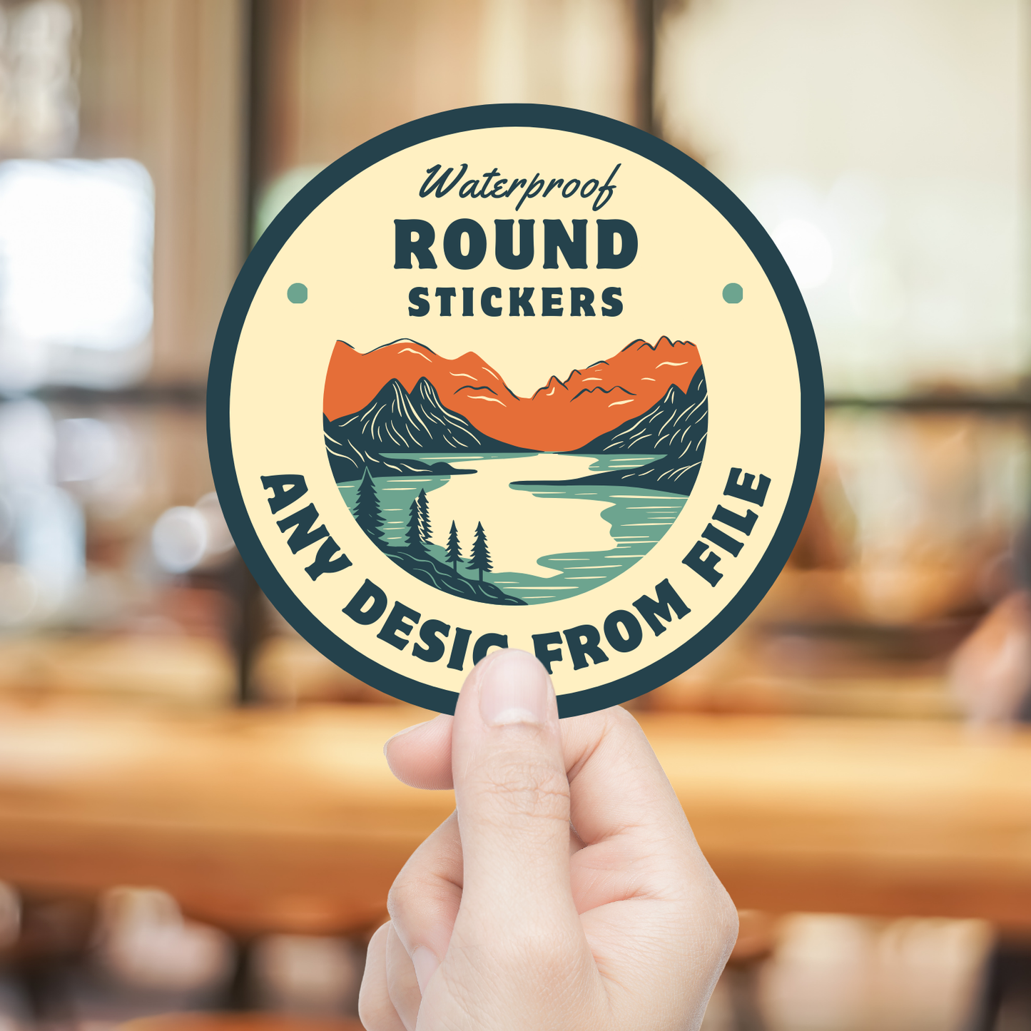 100x Round Stickers, UV laminated