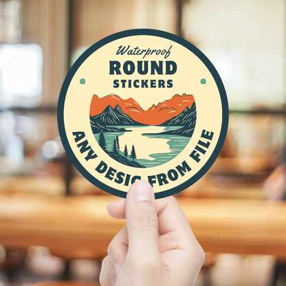 100x Round Stickers, UV laminated