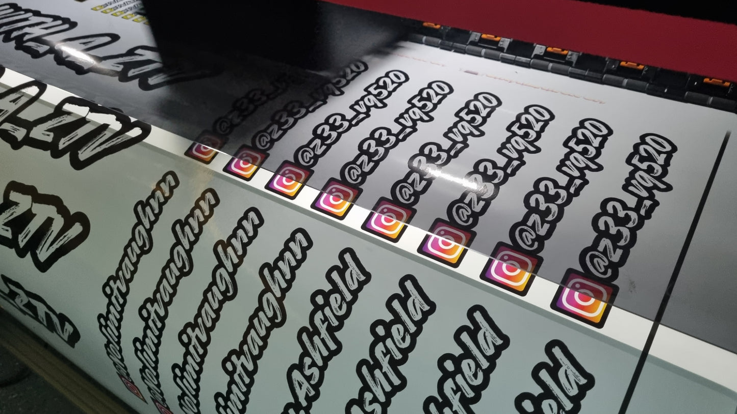 100X Social media custom stickers Pack