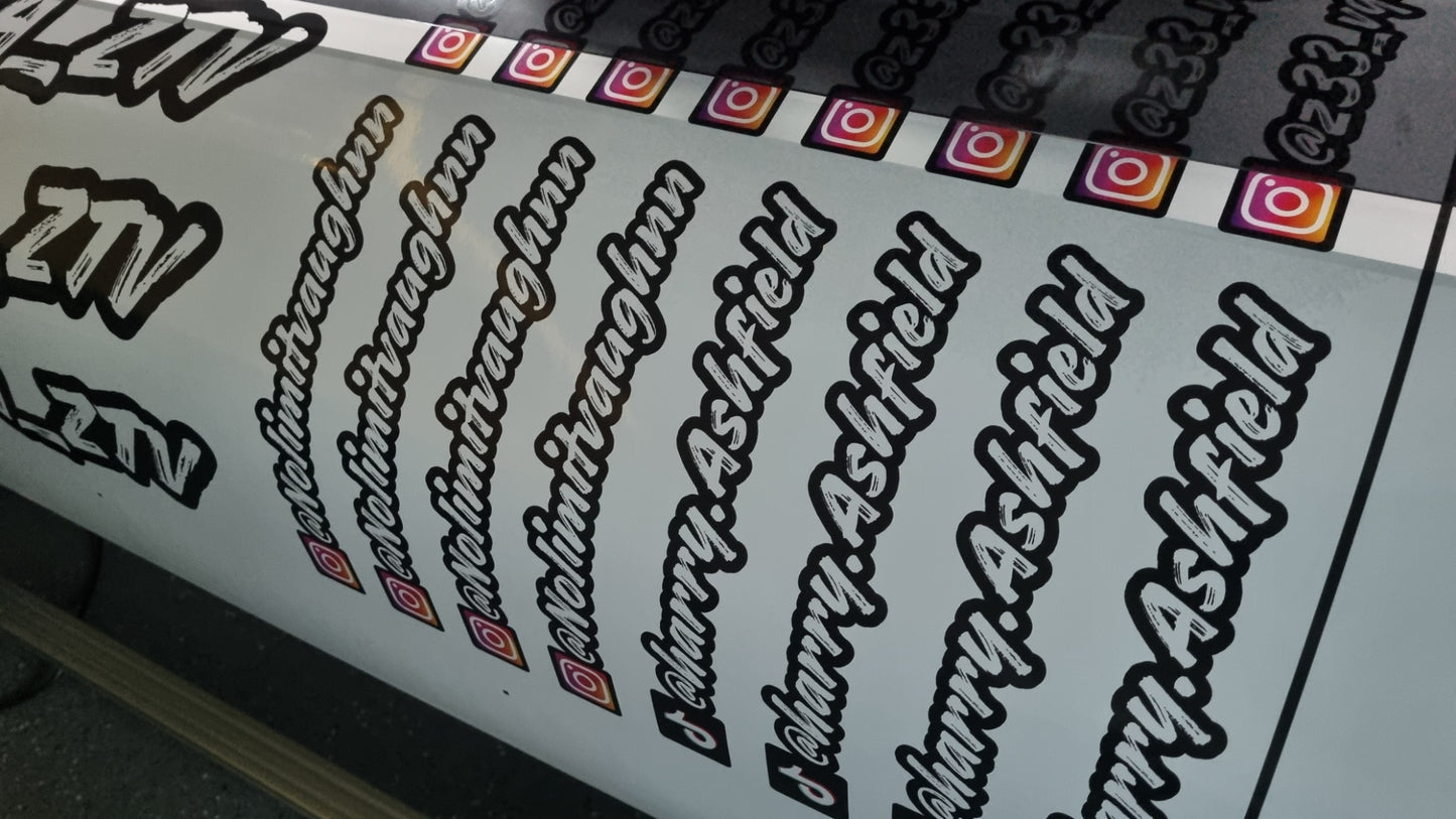 100X Social media custom stickers Pack