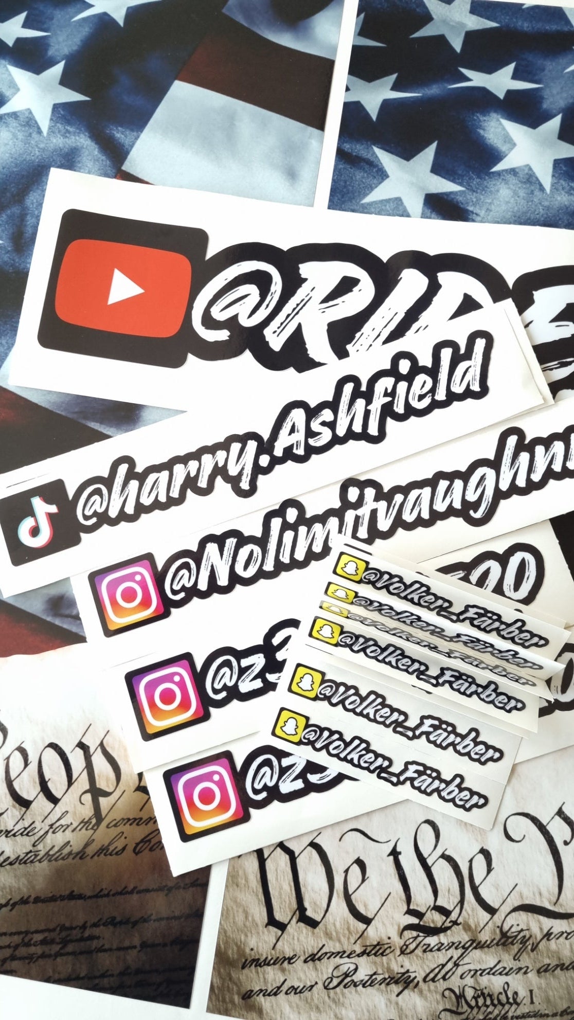100X Social media custom stickers Pack