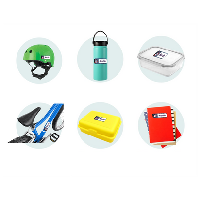 98X  Custom Waterproof Name Stickers Tags, Water Bottles, Lunch Boxes and School Supplies