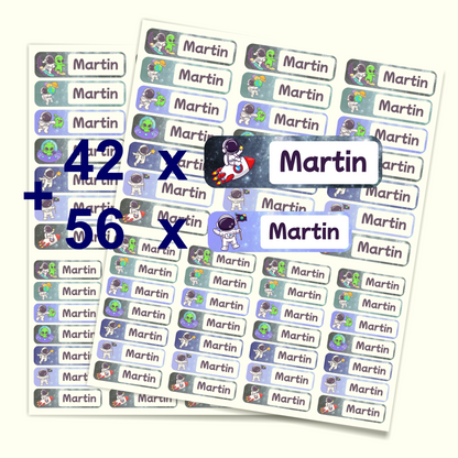 98X  Custom Waterproof Name Stickers Tags, Water Bottles, Lunch Boxes and School Supplies