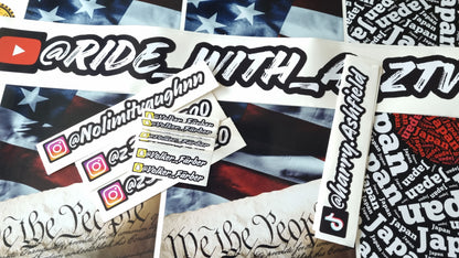 100X Social media custom stickers Pack