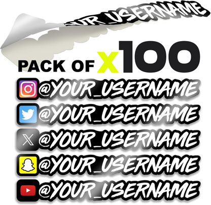 100X Social media custom stickers Pack