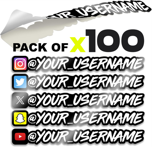 100X Social media custom stickers Pack